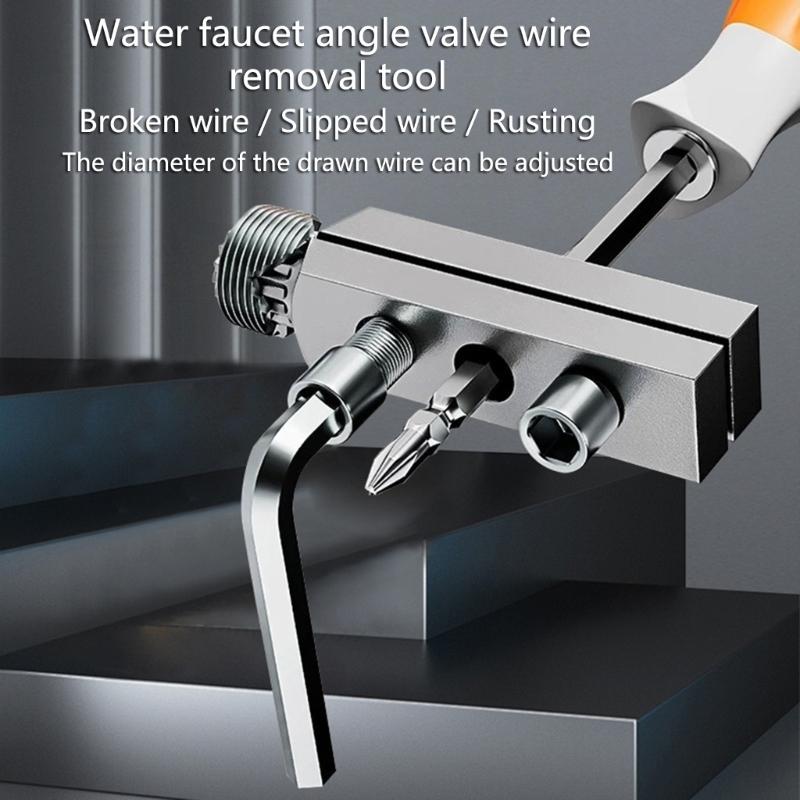 Pipe Repair Pull Tool 1/4 Inch Drive End Broken Water Pipe Extractor for 1/2", 3/4", 1" Worn Internal Thread Service Work