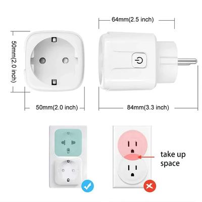 16A/20A Power Plug Smart Plug EU AC100-240V Wifi Smart Socket Power Outlet Alexa Google Home Voice Control Tuya Smart Life APP
