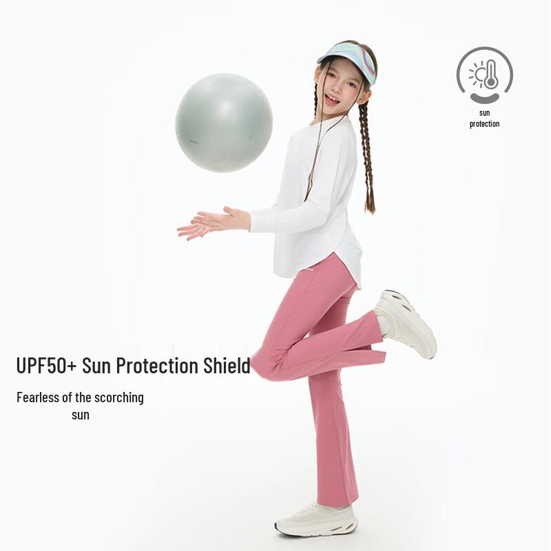 Onmygame Girls' Sun-Protective Cooling Long-Sleeve Round Neck T-Shirt