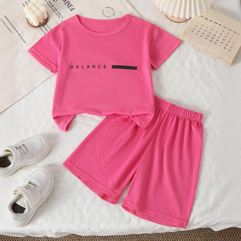 

Children s set boys and girls casual sports T-shirt 140