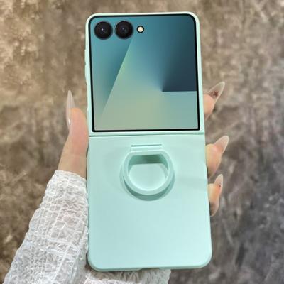 Matte Farbe Fingerringhalter Hülle Für Samsung Galaxy Z Flip 7 6 5 Schutz PC Hartschale Galaxy Z Flip 7 FE 7FE Rückseite