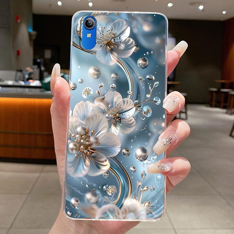 Para Vivo 2015 / Y91C / Y1S / 1820 Carcasa Transparente Nuevo Diseño Flor Silicona Suave Funda Parachoques Para VIVO Y91C/1820 TPU Funda para Teléfono