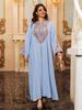 AB421 Elegant Embroidered Middle Eastern Pullover Robe - Arabic Jalabiya Dress