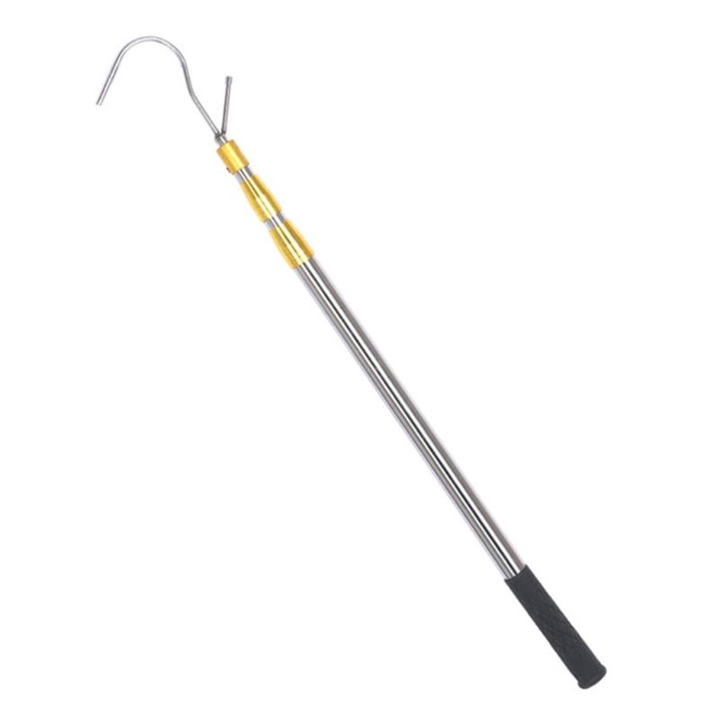 Multi Section Lockable Telescopic Puller Extends 23''-59'' Awning Opener Poles Stainless Telescoping Poles with Hook