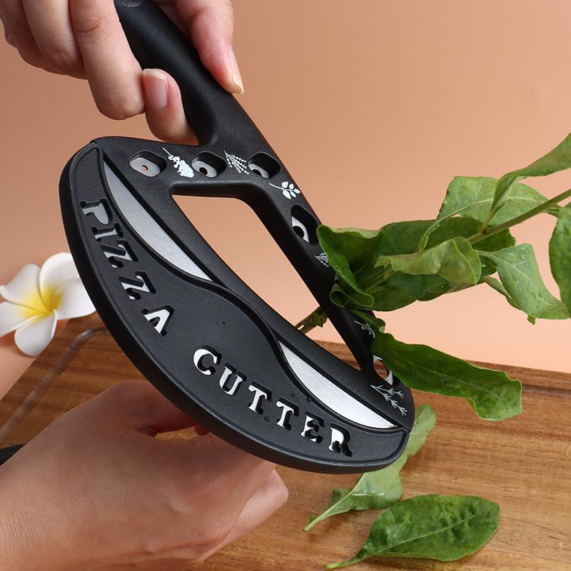 Stainless Steel Pizza Cutter Double Handle Large Size Pizza Wheel for Fast Easy Slicing Through Thick Crusts 1