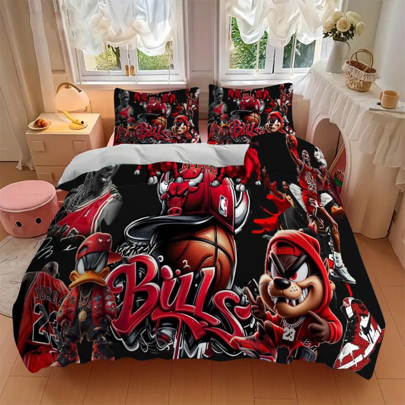 Bulls Art Bedding 3 Piece Set HD Print Duvet Cover Pillowcases for Teens Adult Bedroom Decoration Christmas Gift