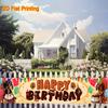 Happy Birthday Dachshund Dog Banner, Dog Motif Design, Polyester Outdoor Indoor Celebration Decoration
