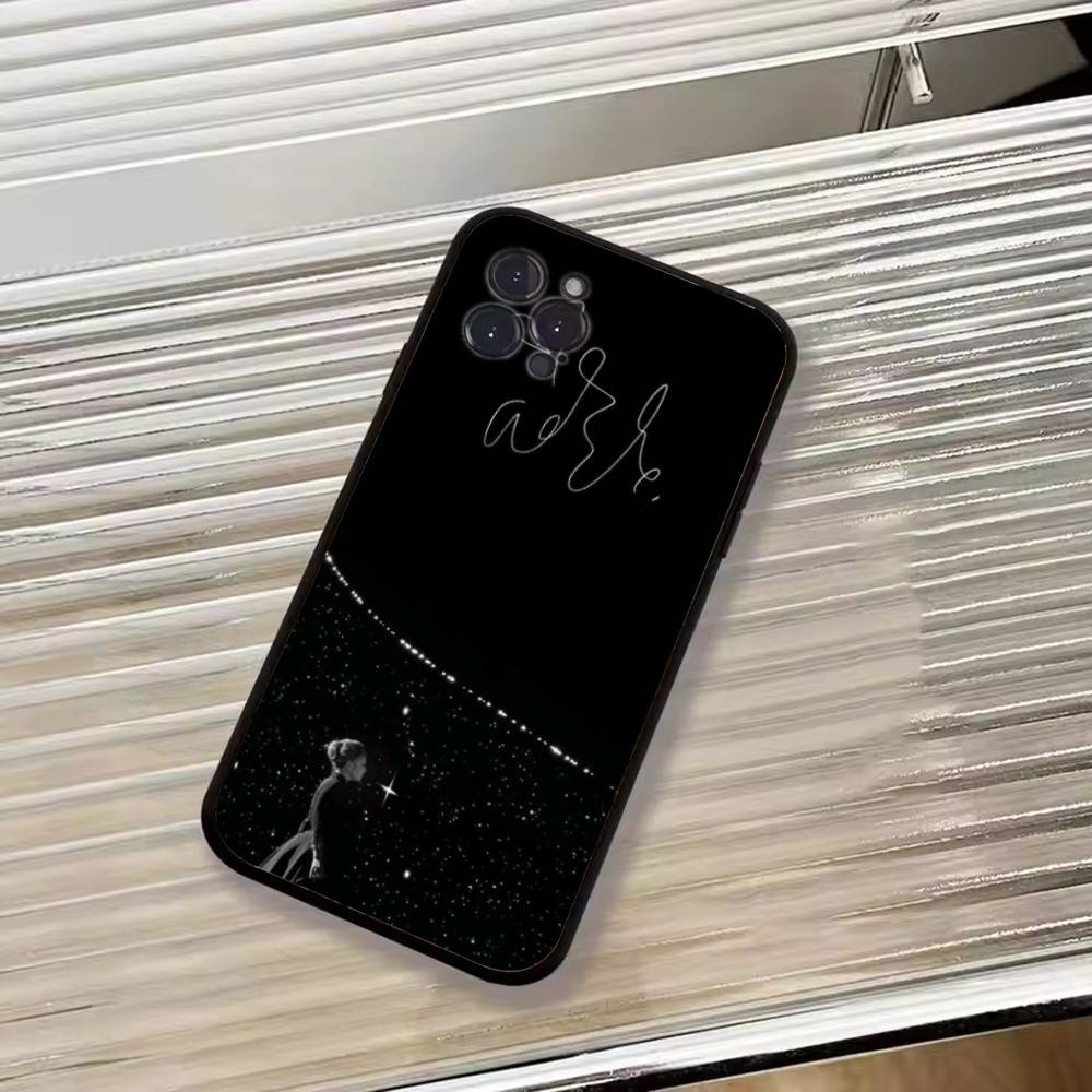 Singer A-Adele Phone Case For iPhone 17,16,15,14,13,12,11 Plus,Pro Max,XS,Soft Silicone Black Cover