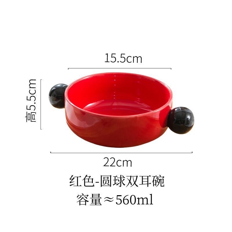 Creative Contrast Color Ceramic Salad Bowl High Value Home Microwave Oven Baked Rice Bowl Baked Bowl Instant Noodle Bowl Soup Bowl Breakfast Bowl