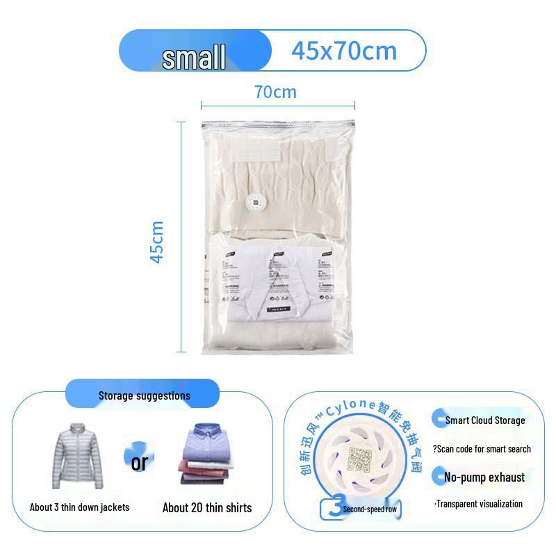 Taili Vacuum Compression Storage Bag for Clothes, Travel, Quilts, and Blankets - No Pump Required, Thickened Design.