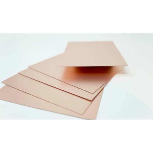 Made in Japan | Double-sided copper foil raw board, FR-4 glass epoxy copper-clad laminate, 18/18m copper foil (T=0.4mm x 100mm x 75mm, pack of 4)