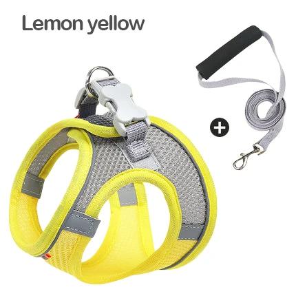 Dog Cat Harness Vest Chest Rope Set Reflective Breathable Adjustable Pet Harness for Small Medium Dogs Outdoor Walking