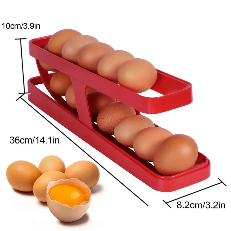 Anti Drop Egg Holders Dispenser Kitchen Refrigerator 4 Layer Auto Rolling Storage Box Plastic Egg Container Egg Rack Holder