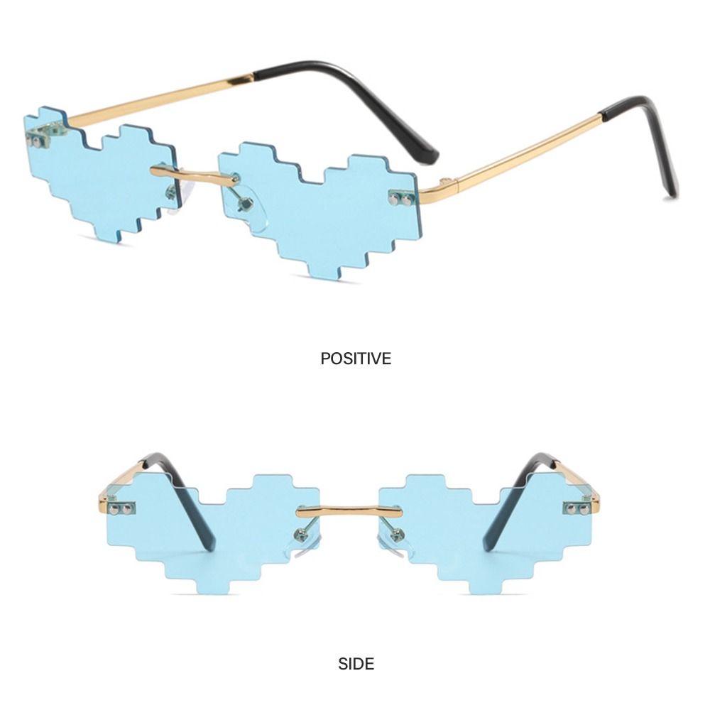 Festival Party Men & Women Pixelated Mosaic Glasses Heart Glasses Gamer Robot Sunglasses Shades