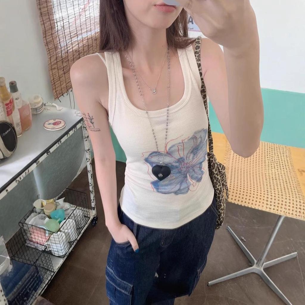 Sweet Spice Floral Print Tank Top - Women's Chic Summer Korean Style