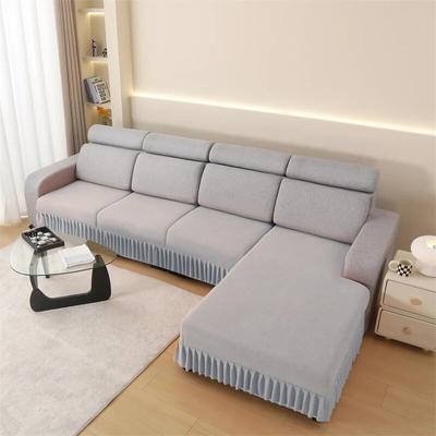 Skirt Sofa Seat Cushion Cover Jacquard Furniture Protector for Living Room Pets Kids Polar Fleece Stretch Washable Slipcovers
