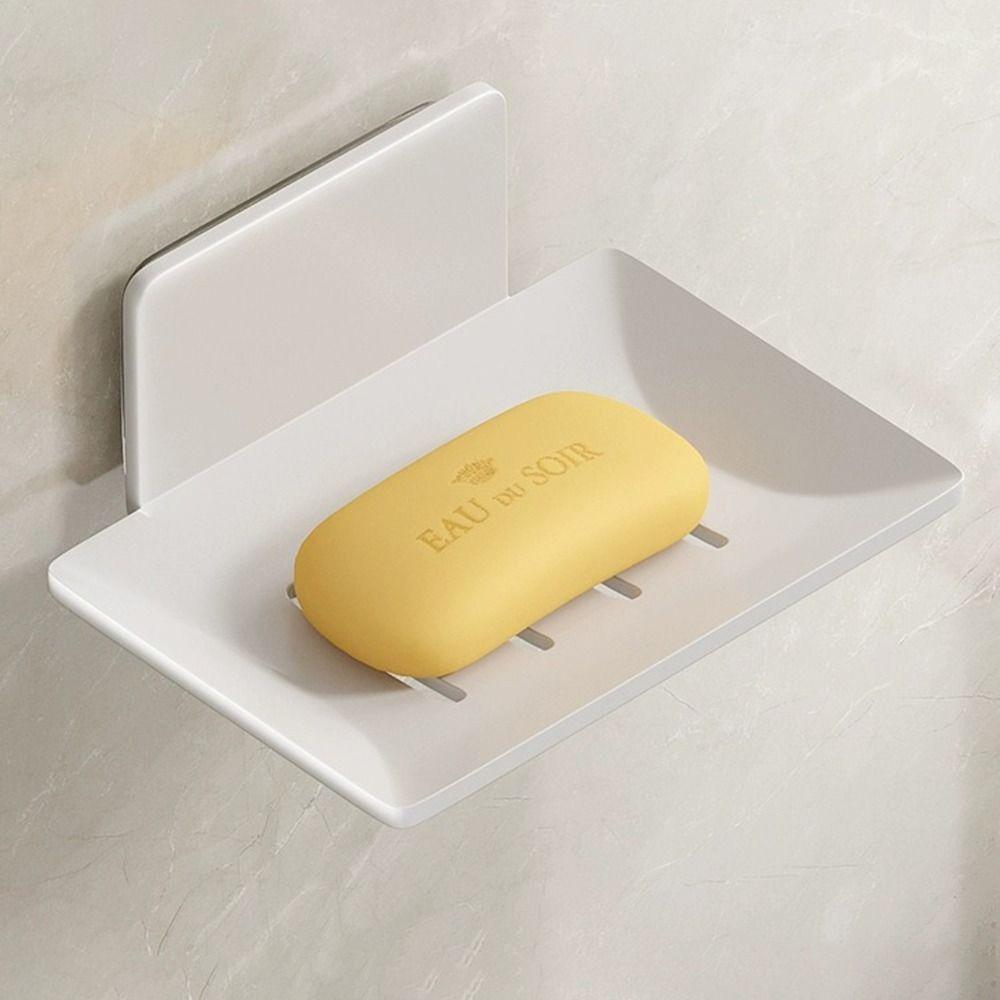 Patch Model Aluminum Alloy Soap Holder Wall Mounted Perforation-free Drain Water Soap Dish Multifunction Drain Space
