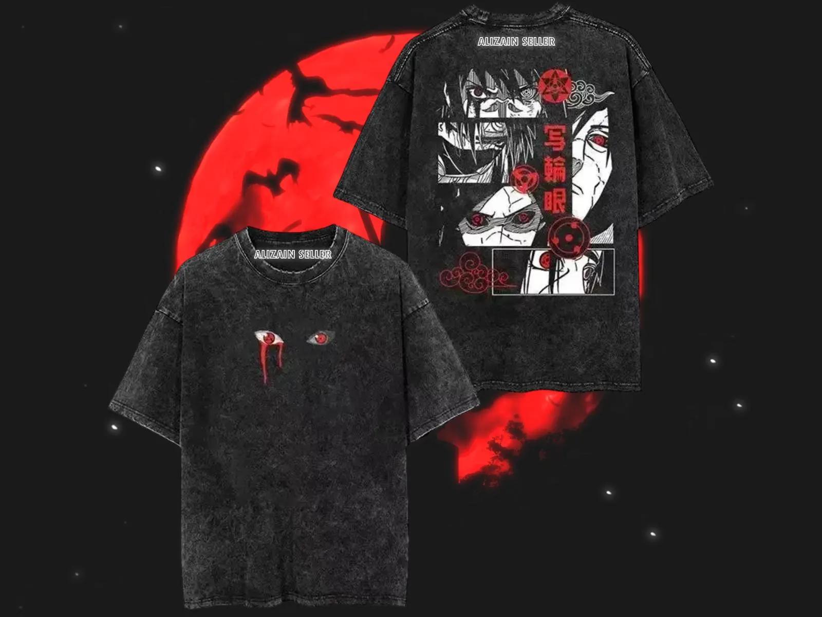 

Kurama T Shirt Kyuubi Naruto Vintage Acid Wash Streetwear Oversized Nine Tailed Fox Retro Anime Graphic Men Tees Cotton Top XL