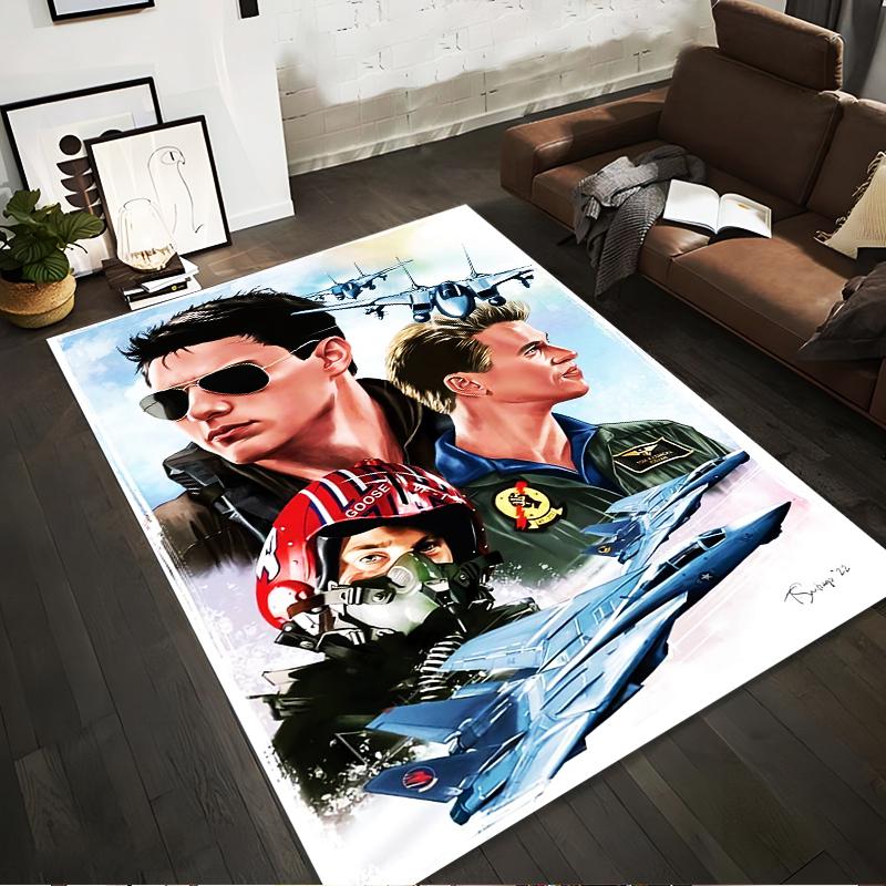 

Retro Fighter Jet Design Carpet with Pilot Characters Background Suitable for use as an anti-slip for living room bedroom sofas 40x60cm( 15x23in )