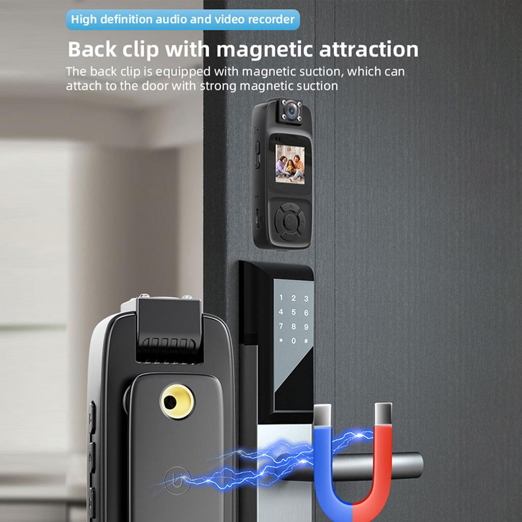 4K Body Tiny Camera Wireless Law Enforcement Camcorder 180 Rotation Lens Wearable for Outdoors