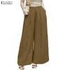 Women Casual Elastic Waist Loose Wide Leg Pants
