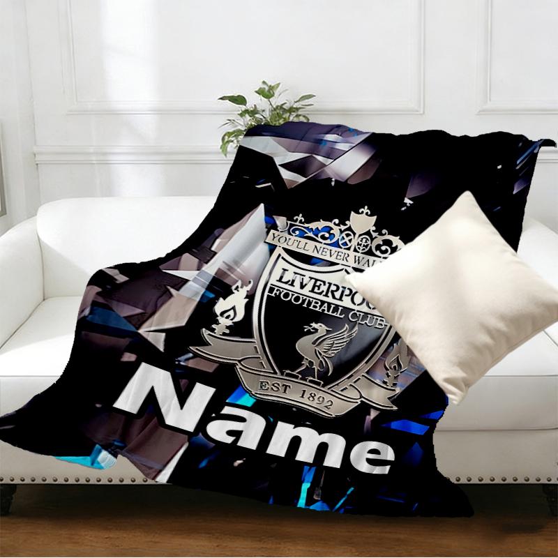 Custom Name Personalized Football Team F.C Print Blankets, Home Decor, Bedroom, Sofa, Camping, Couch, Gifts for Birthday Christmas