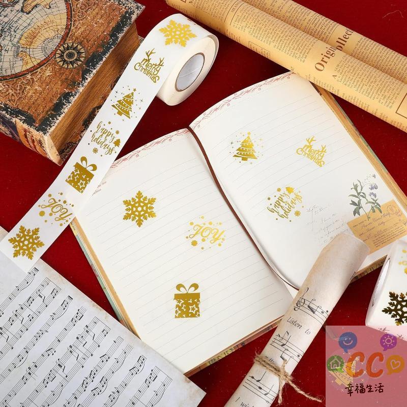 Big Pack of 500 Cute Snowman Stickers, Round Transparent Decals for Christmas Gift Wrapping, Scrapbooking