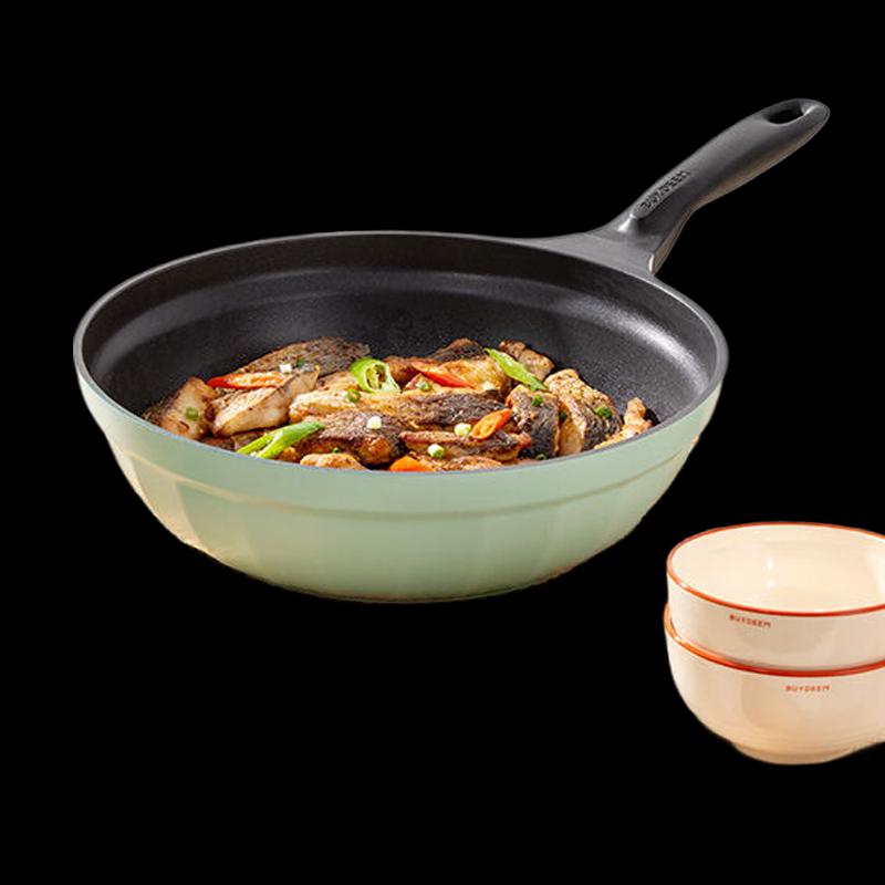 Buydeem Non-Stick Flat Bottom Wok