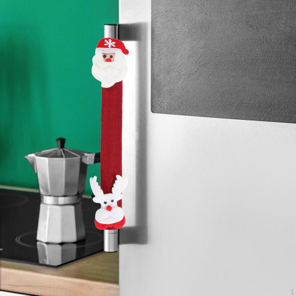 Christmas Fridge Cover Door Pull Gloves Multipurpose Kitchen Appliances Microwave