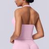 Solid Color Halterneck Beautiful Back Tight Sports Vest Sports Running Fitness Yoga Clothing Tops For Women