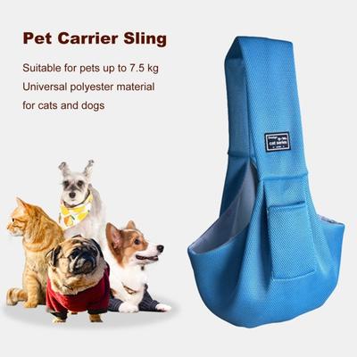 Pet Carrier Sling Breathable Crossbody Bag Puppy Carrier Purse Hand-Free Dog Sling Carrier with Storage Pockets for Small Dogs Cats