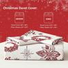 3 Red Christmas Duvet Covers With reindeer, snowflakes, farmhouse, Soft Microfiber Including 2 Pillowcases