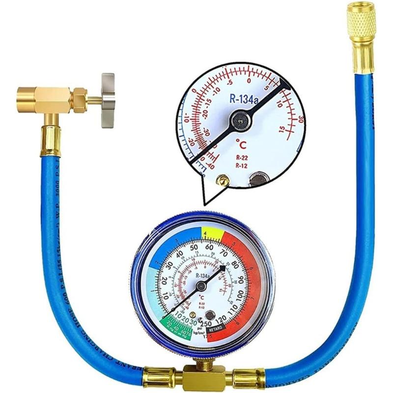 Comprehensive Maintenance Kit R134A Self Sealing Adapter and Hose Refrigerant Piercing Valves Refrigerant Filling Hose