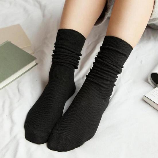 Mode Mädchen Frauen Weiche Strick Socken Lässige Baumwollmischung Mittelrohr Strümpfe