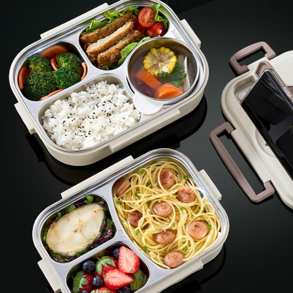 Leak-Proof Insulated Lunch Box Stainless Steel Partition Lunch Box Food Container  Office Worker