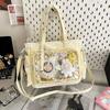 Y2K Cute Japanese Ita Bag Lolita Girl Transparent Shoulder Tote Bag Large Capacity Crossbody Casual Bag DIY Display Handbags
