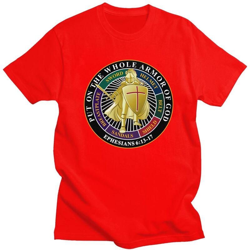 

Custom Armor Of God Crusader Knight Templar T Shirt for Men Pure Cotton Tshirt Fashion Tees Tshirts Slim Fit S