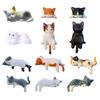 12pcs Mini Cat Figurines Desktop Decoration Resin Cat Ornament Cat Car Rearview Mirror Center Console Dashboard Car Accessories