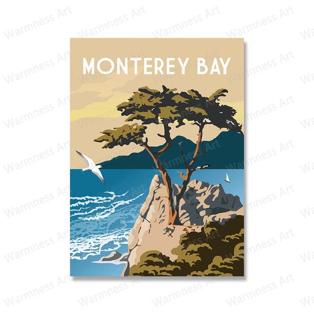 Tourist Landscape Poster Spain Menorca French Riveria Santorini Canvas Print Nordic Wall Art Picture