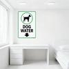 Dog Water Sign, Dog Silhouette Metal Tin Sign for Pet Supplies Store, Home Decor, Pet Shop, White Background Green Border with A