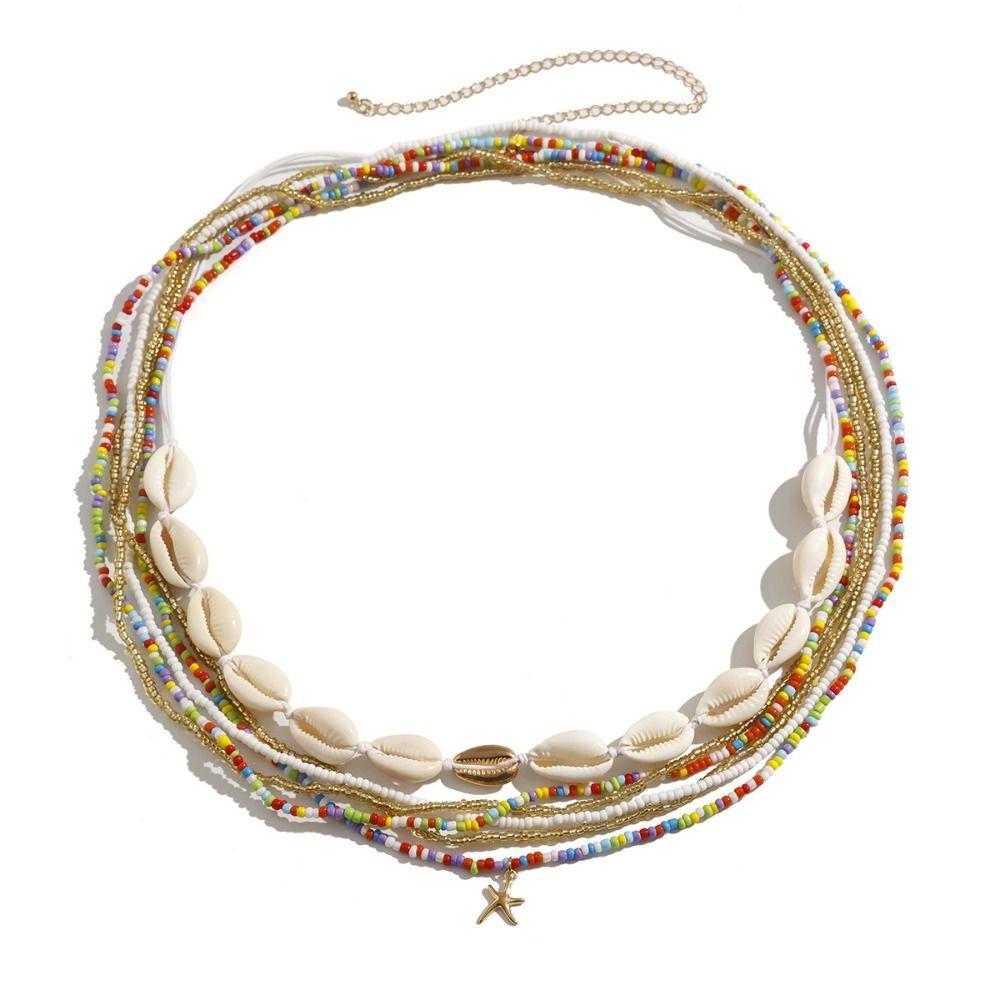 Sea Star Rice Beads Waist Chain Acrylic Bohemian Body Chain Simple Boho Waist Jewelry Girls