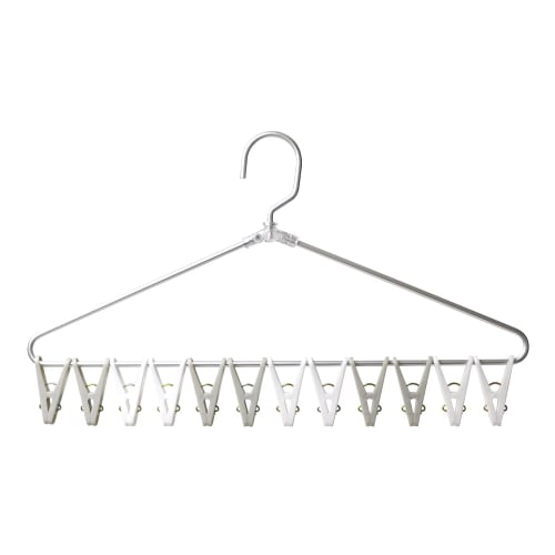 Strix Design Laundry Hanger, Small Item Hanger with 12 Clothespins, Aluminum, Gray/White, 43 x 25 cm, QB-185 (x 2)
