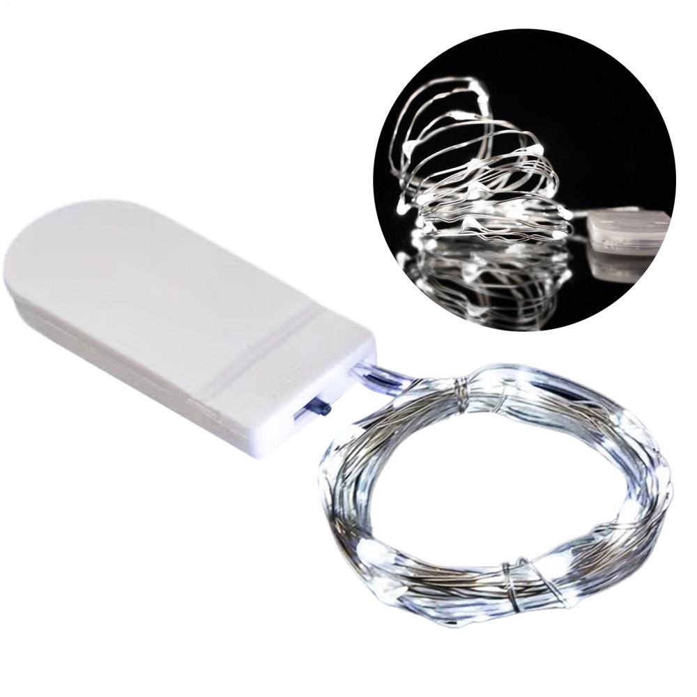 

1pc String Fairy Light Silver Copper Wire Battery Powered Decorations Lights For Wedding Party Christmas Gifts Decor