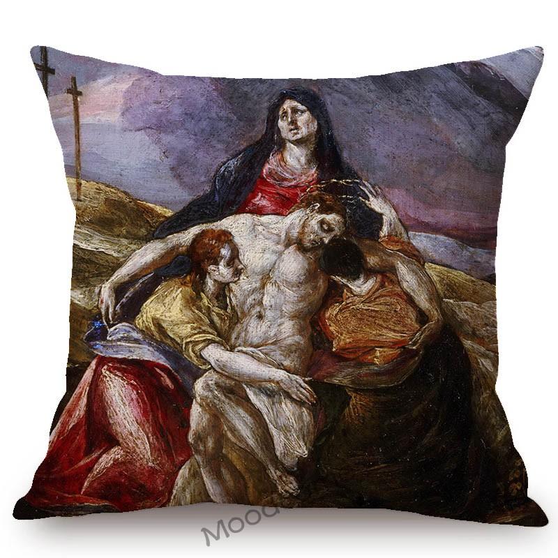 Renaissance Baroque Spain Artist El Greco Famous Religious The Bible Stories Oil Painting Decorative Pillow Case Cushion Cover