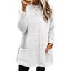 Fashion Women's Long-sleeved Pocket Plush Sweater T-shirt Top