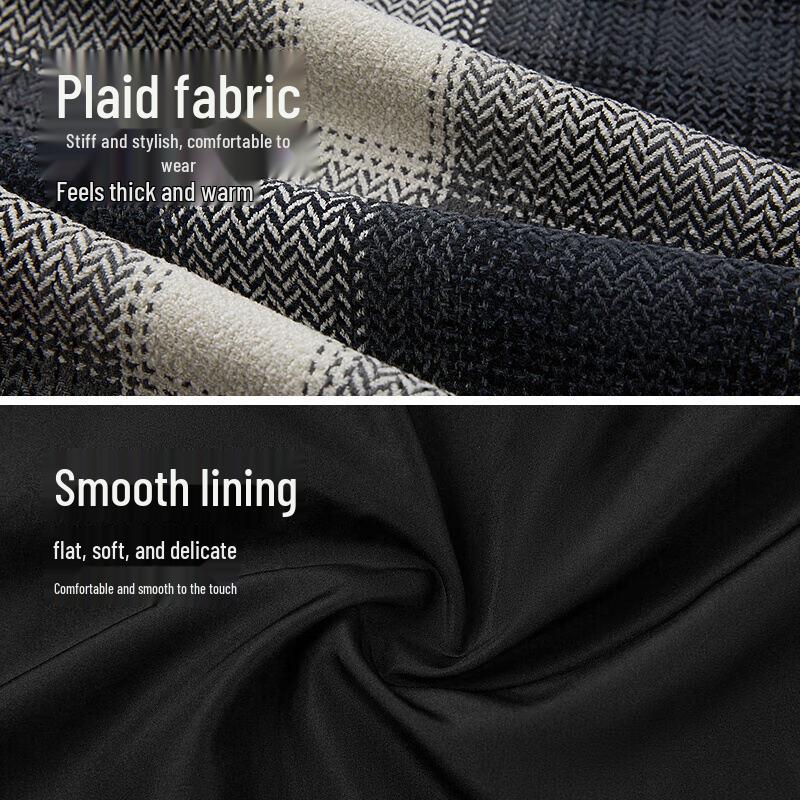 HLA Herren Freizeit-Plaidjacke mit abnehmbarer Kapuze