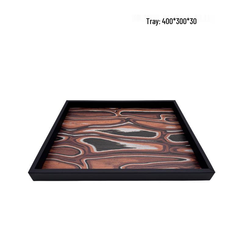 Modern Wooden Grain Ornament Storage Box - Decorative Display and Soft Furnishings for Home Decor.