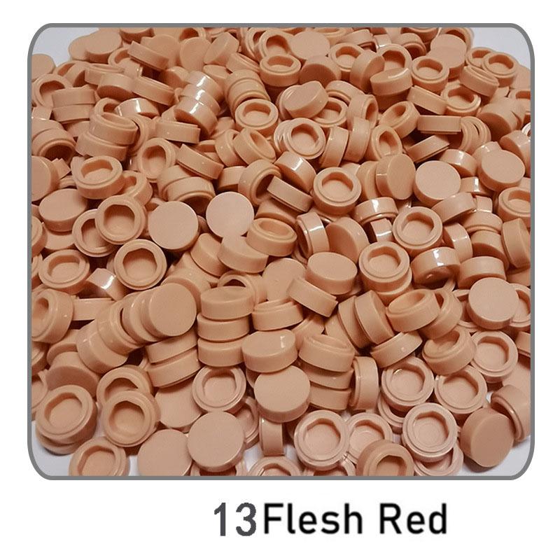 1000 Stück Stadt Bausteine Flache Fliese 1x1 Runde Steine DIY Erleuchten Bausteine Teile 98138 Bausteine für Jungen Mädchen Geschenke Kinder