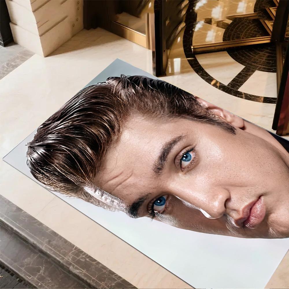 Elvis Presley Tribute Floor Mat Design for Dormitory Living Rooms Game Room Decorate Room Antislip Carpet Anime Office Decor