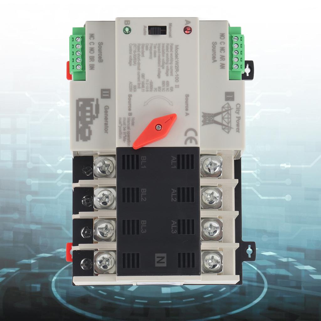 W2R?100 Dual Power Supply Automatic Transfer Switch 4P 63A Power Transfer Switch